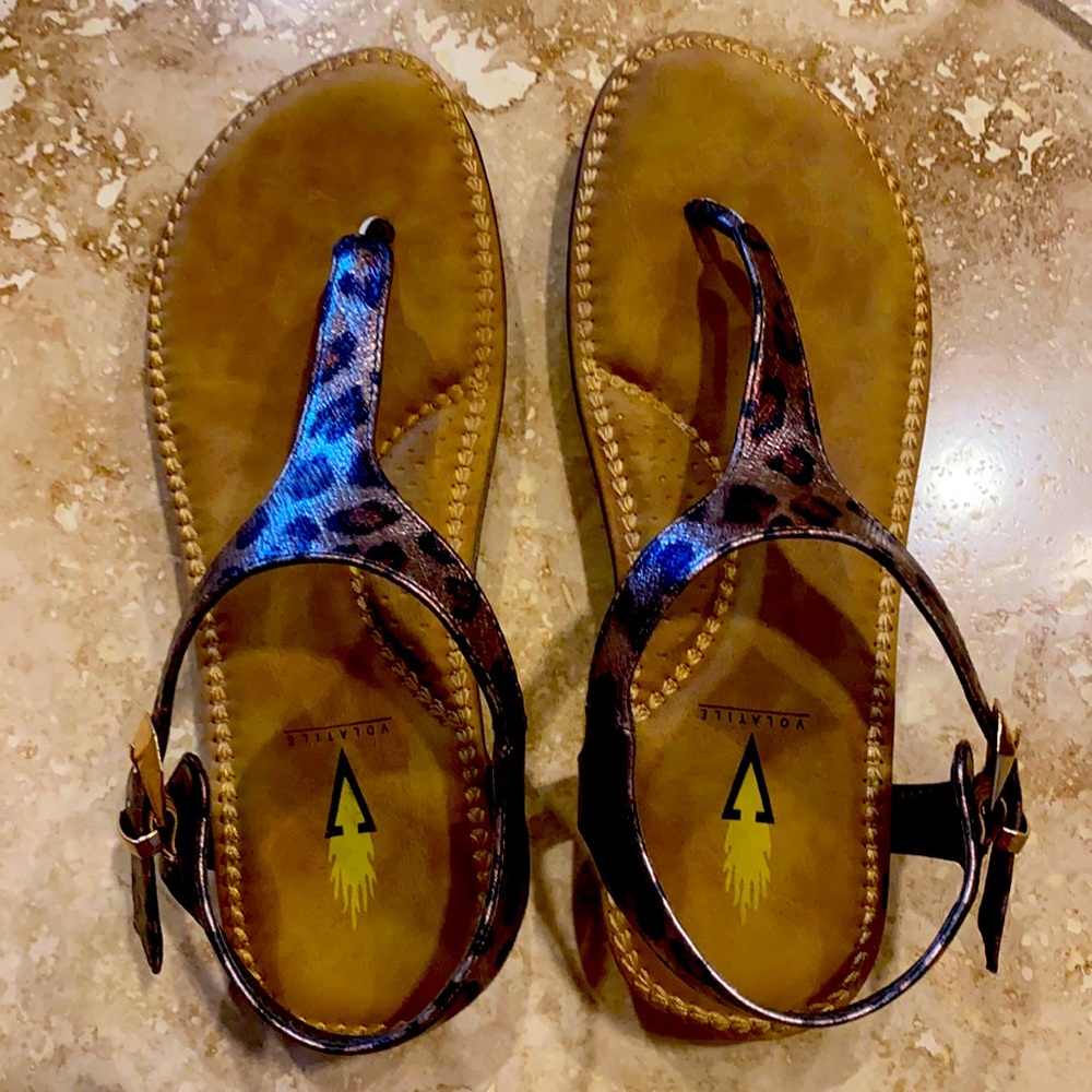 Volatile Reese Bronze Leopard sandals